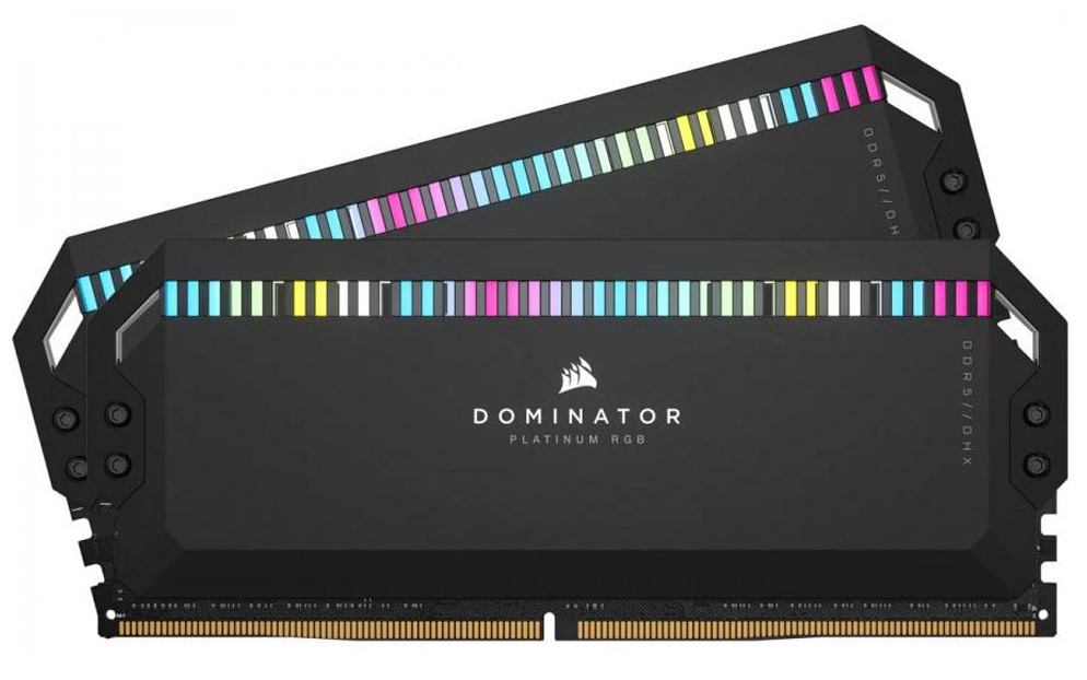 Memria RAM Corsair Dominator Platinum RGB 32GB (2x16GB) DDR5-5200MHz CL40 Preta 1